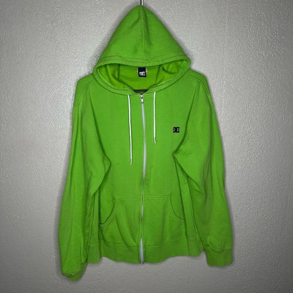 Y2K DC Skateboarding Full Zip Hoodie Green - Picture 2 of 5